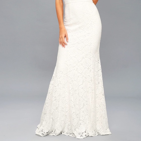 Lulus Rosetta White Lace Wedding Dress - Picture 9 of 9
